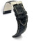diloy Sportliches gepolstertes Uhrenarmband Rindsleder Krokoprägung quadratisch weiße Naht – Größen 14mm 16mm 18mm 20mm 22mm 24mm 26mm 28mm 30mm – Elegant 378 Schwarz 22mm
