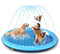Nobleza Piscine pour Chiens, D100cm/39in, 0.55cm Épaississant Tapis de Jeu d'eau pour Chiens avec Éclaboussures et Antidérapant, Jouet de Jardin Portable Durable, Jaune & Bleu