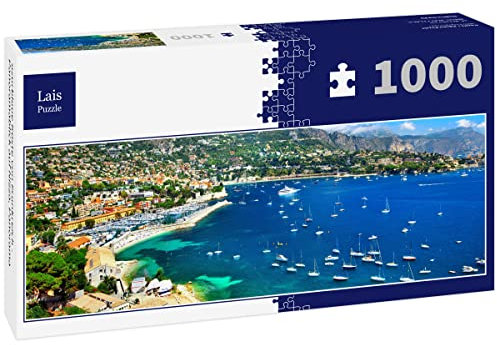 Lais Puzzle azurblaue Küste von Frankreich - Panoramablick auf Nizza, Panorama 1000 Teile Panorama