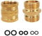 YAAVAAW Brass Garden Hose Pipe Connector Adapter 3/4 Inch,Male to Male & Female for Connect Hoses Equipped Irrigation,Hose Pressure Washer Connection
