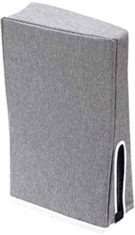 Housse Anti-poussière Verticale pour Console de Jeu PS5 Protection Anti-poussière en Tissu Oxford (Gris)