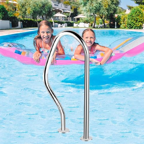 YCOVSFP 1 Stück Poolgeländer, 304 Edelstahl-Sicherheits-Anti-Rutsch-Pool-Handlauf, 3-Bogen-Pool-Treppenhandlauf, 350 Lbs Tragfähigkeit (Size : Thick 1.2 mm)