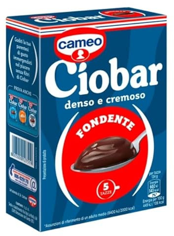 Cameo Ciobar Fondente Preparato per Cioccolata Calda al Cioccolato Fondente Denso e Cremoso Scatola con 5 Bustine 115g