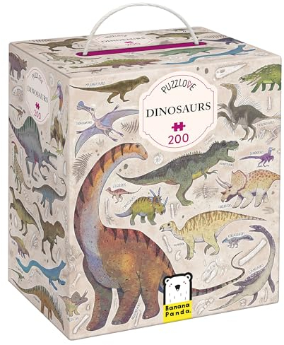 Puzzlove Dinosaurs 200 Teile Lernpuzzle für Kinder 7+, Bodenpuzzle Dinosaurier
