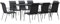 Gecheer 9-TLG. Garten Essgruppe 8 Personen, Gartenmöbel Set, Tisch mit Stuhl, Terassenmöbel, Gartengarnitur für Garten Terrasse, Schwarz Stahl und Textilene