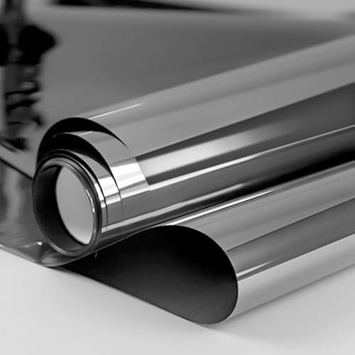 Sun Blocking Privacy Window Film: One Way Window Tint for Home, Daytime Privacy See Out Not in Window Cling Mirror Reflective Anti UV for Car&Office (Black-Sliver, 35.4 Inch x 6.5 Feet)