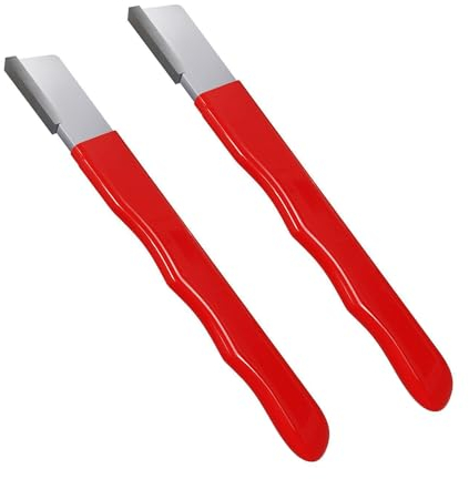 Cuchillo de Metal para podar, piedra de afilar, tijeras de jardín de mano, afilador con tapa, bolsillo, cuchillo afilado rápido, 2 uds. (Rojo)