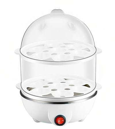 siduytin Quick And Healthy Egg Cooker - Various Cooking Options Large Capacity PP Electric Egg Cooker Electric Egg Boiler, White 2 Layers