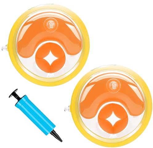 Hengsong 2er Schwimmflügel ab 1 bis 4 Jahre,Schwimmhilfe für Kinder 4 Jahre,Flipper Swimsafe Schwimmflügel mit 1 Luftpumpe&1 PVC-Reparaturflicken,Orange