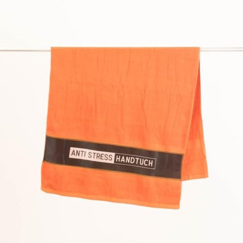 La Vida Badetuch aus Baumwolle Anti Stress orange schwarz weiß 70x140cm
