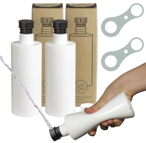 CuloClean Lot de 2 bidet portables avec bouteille silencieuse 330 ml Idéal pour les toilettes, les voyages, la randonnée ou le camping Ultraléger 48 g