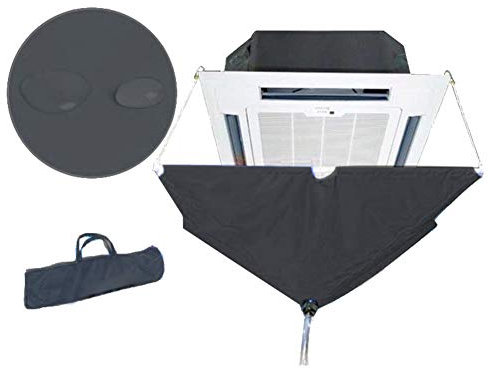 Reusable Black Air Conditioner Full Cleaning Cover for Central Air Ceiling Wall Mounted - Cleaning Dust Washing Cover for Air Conditioning