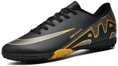 WOWEI Botas de Fútbol Hombre Profesionales Zapatillas de Fútbol Spike Aire Libre Niños Hombre Calzado de Fútbol Atletismo Atletismo Training Zapatos de Fútbol Tacos (Negro-2, 41EU)