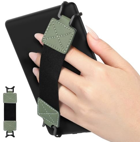 MoKo Security Hand-Strap for 6-8 eReaderFire Tablet, Kindle/Kobo/Voyaga/Lenovo/Sony Kindle E-Book Tablet, Elastic Versatile Hand Strap Lightweight Finger Grip Holder, Celadon