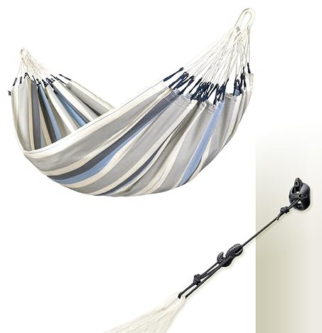 LA SIESTA® Brisa Amaca classica - Singola con staffa a parete e piatta, relax all'aperto resistente alle intemperie per amaca singola, relax autentico e confortevole - salata