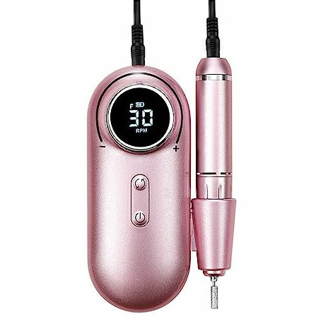 XINHAN Nouveau Design perceuse à Ongles 30000 TR/Min Ponceuse électrique équipement HD Affichage Machine de manucure for Ongles Ensemble de Tour Professionnel - Perceuse à Ongles(Pink)