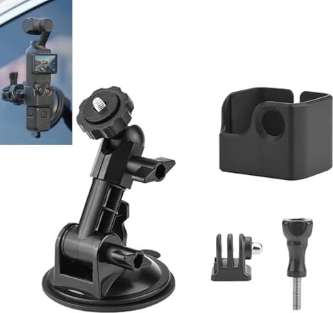 LICHIFIT Suction Cup Car Mount for DJI OSMO POCKET 3 Camera Holder Car Windscreen Bracket Expansion Adapter for Insta360 X4 / X3 for GoPro Max/Hero 12 for DJI Action 4