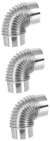 Hoement 3stücke Edelstahl Kaminrohr Bogen Rostfreies Schornstein Abgasrohr Flexibel Für Küche Bad Trockner Einfache Installation Geringer Ventilationswiderstand