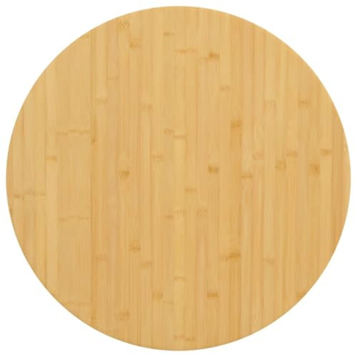 Brokky Tischplatte Schreibtischplatte Table Top Gartentischplatte Tischplatte Ø80x2,5 cm Bambus
