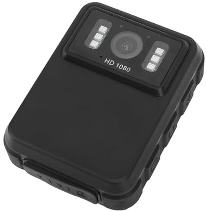 Zunate Am Körper Montierte Kamera Nachtsicht 1080p HD Tragbarer Camcorder, Tragbare Körpervideokamera Loop- 130° Weitwinkel für die Strafverfolgung mit Nachtsichtfunktion für die (64GB)