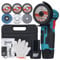 Geevorks Mini Cordless Angle Grinder,12V Battery Angle Grinder with Charger, 75mm 19500RPM,with 2 x 2000mAh Batteries,7 Cutting Discs,Low Noise, for Cutting, Polishing