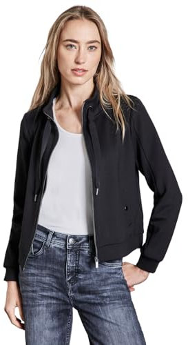 STREET ONE Damen A322579 Leichte Sweatjacke, Schwarz, 38 EU