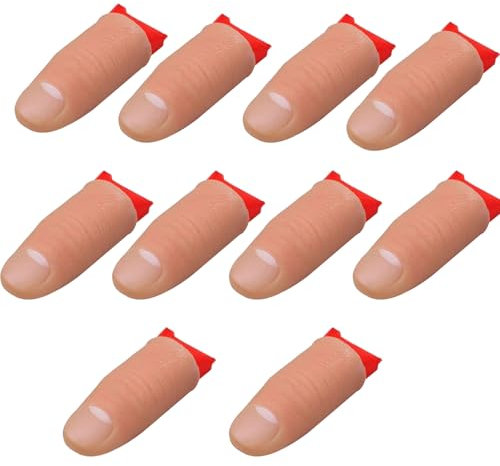 10 Stück Zauberdaumen Trick Magie Daumenspitze, Magic Thumb Trick Verschwindende Seide, Bühnen Zauber Requisite Streich Spielzeug , magische Finger für Barpartys, Heimshows, Straßenshows, Nahaufnahmen