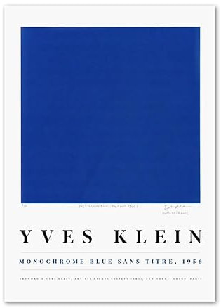 Matvsd Kohecs Yves Klein Blau Monochrome Poster Und Drucke Abstrakte Leinwand Wandkunst Yves Klein Malerei Yves Klein Bild Für Wohnkultur 40x65CM Kein Rahmen