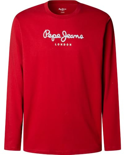 Pepe Jeans Eggo T-Shirt à Manches Longues Slim Fit pour Homme, Rouge (Rugby Red), Large