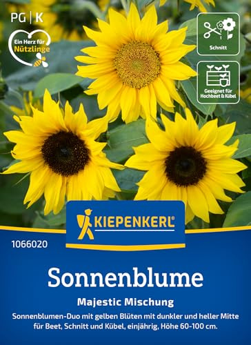 Kiepenkerl Sonnenblumensamen Majestic Mischung 1066020, Blumensaat | Inhalt für 40 Pflanzen, als Schnittblume