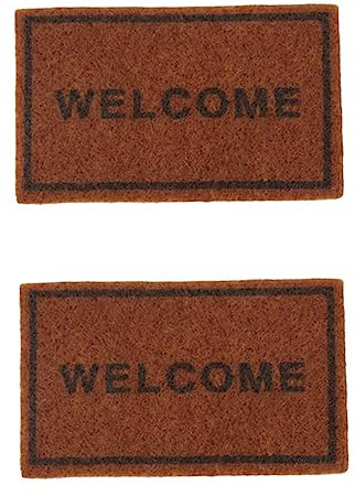 BESTonZON 2pcs Mini Teppich Matte Mini Willkommen Matte Modell Einfache Teppich Decor Willkommen Matte Tuch Puppenhaus Mini Teppich Modell