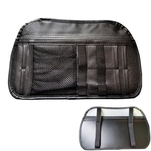 Car Sun Visor Organizer, Soft Leather Car Visor Organiser Supplies, Auto Interior Accessories, Multifunctional Vehicle Pouch Bag for Cards, Tickets, Sunglasses