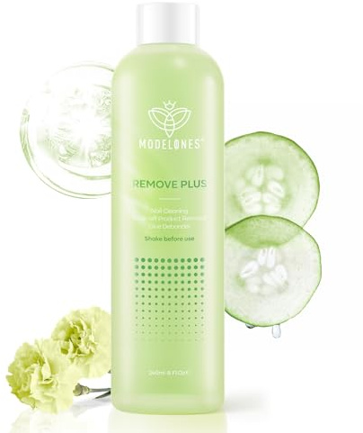 Modelones Nagellackentferner, Karnation Gurke UV Nagellackentferner mit Aceton und Jojoba-Öl Entfernt Nagellack Befeuchtet Nägel, Nail Cleaner Gelnägel für Salon zu Hause, 240 ml