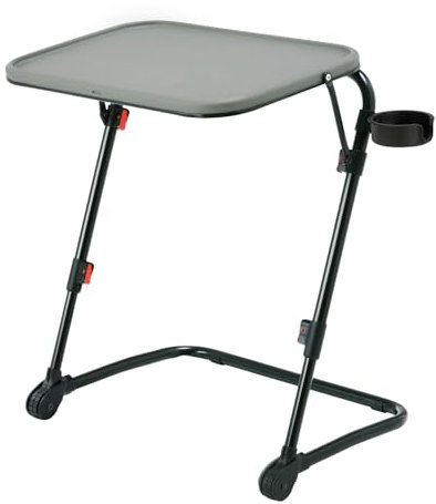 MEUBLE COSY Escritorio Plegable Mesa Auxiliar con Altura Ajustable Sin Montaje para Ordenador Sofá Ahorro de Espacio Bandeja Cama Mesita Soportes de Regazo en Forma de Z, Gris