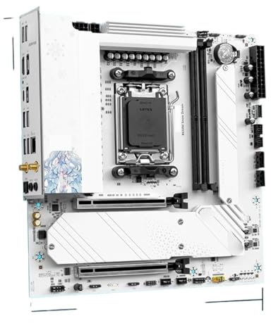 QWEOWW Carte mère Fit for JGINYUE B650M Snow Dream AM5 DDR5 ARGB M-ATX for Jeux vidéo, PCIe 4.0 × 4 M.2 for processeurs 9700X/9900X/7800X, PC de Jeu 3D DIY