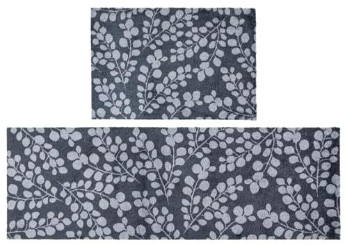JVL Mega Mat Machine Washable Entrance Runner and Doormat Set, Branches