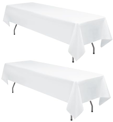 LYAFS 2 er-Pack Weiße Tischdecke 153x320cm (60x126 Zoll)