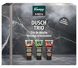 Kneipp Men Geschenkset Dusch Trio 3 in 1 Pflegeduschen, 3 x 75ml | Wild, Startklar, Kraftvoll, Geschenk für den gepflegten Mann