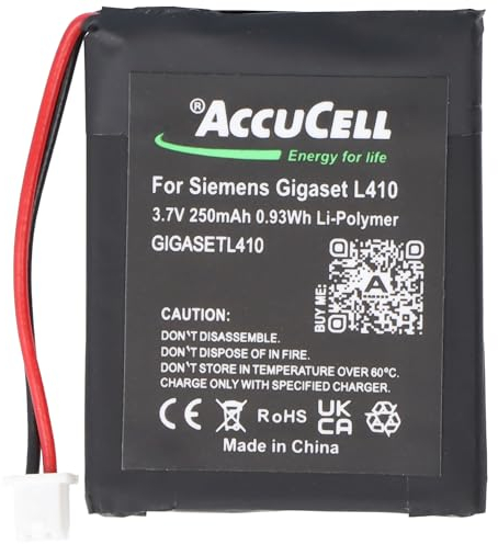 Akku kompatibel mit Siemens Gigaset L410 Akku S30852-D2240-X1 V30145-K1310-X448 3,7 Volt 250mAh