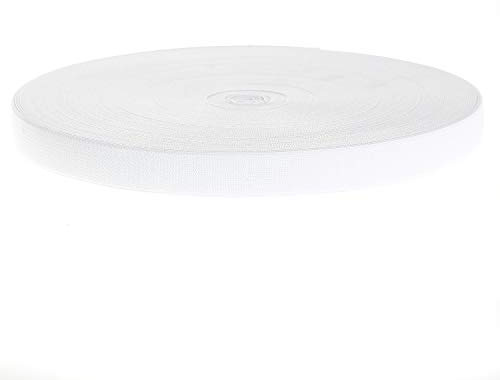 TUKA Gummiband 40 Meter x 20 mm Breit, Elastisches Band Elastische Gummiband für Nähen/Haushalt/DIY/Handwerk/Kundenspezifische Kleidung, Weiß, TKB5005 White