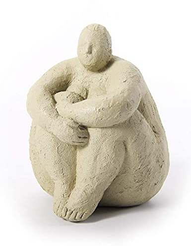 HAUCOZE Frau Skulptur Figuren Yoga Dekor Geschenk Modern Statue Arts Polyresin 18cm