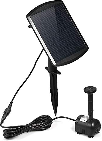 Decdeal Mini Bomba Solar para Estanque, sin escobillas, Consumo de Potencia DC 4,5 – 10 V, 9 V, 1,8 W, Consumo de energía Solar, instalación en Suelo y Montaje en Pared