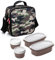 Tatay Sac Isotherme Repas, Capacité 3 L, Avec 4 Boîtes Hermetiques en Plastique (2 x 0,5 L, 2 x 0,2 L) Sans BPA, Camouflage. Mesure 22,5 x 10 x 22 cm