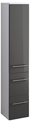 Held Möbel Bad Midischrank Parma in Hochglanz grau 25 cm breit
