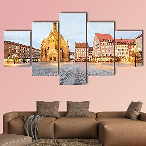 TopArt Bild auf Leinwand - Wandbild Alter Dom in Nürnberg City Leinwandbilder Leinwand Drucke Wohnzimmer Wanddekoration Kunstwerk Dekoration