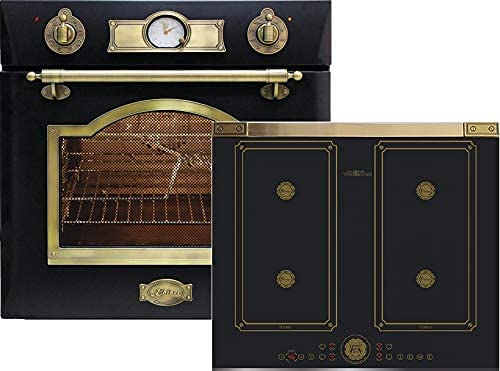 Kaiser Olan Empire Cuisinière encastrable avec four EH 6355Em + plaque de cuisson à induction 60 cm 6745 FI AD 60 cm FREE ZONE Noir