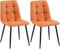 CLP 2er Set Esszimmerstuhl Tilde, Küchenstühle gepolstert mit gestepptem Bezug, Polsterstühle mit Metallgestell, bis 150 kg belastbar, Farbe:orange, Material:Stoff