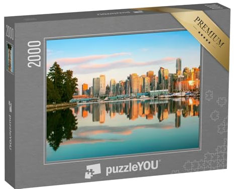 puzzleYOU: Puzzle 2000 Teile „Vancouver im Sonnenuntergang, British Columbia, Kanada“ – aus der Puzzle-Kollektion Kanada