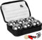 Boccia Kugeln Set, Boule Kugeln mit 6X Metall-Kugeln 73mm, 720g, 1x Holz-Kugel, 1x Abstandsmesser inkl. Luxuriöser Tragetasche, Petanque für Outdoor-Spiel Garten und Strand Spielzeug