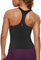 CRZ YOGA Damen Butterluxe Tank Tops Racerback Sport Top Yoga Fitness Oberteil Tanktops mit Integriertem BH Schwarz 36